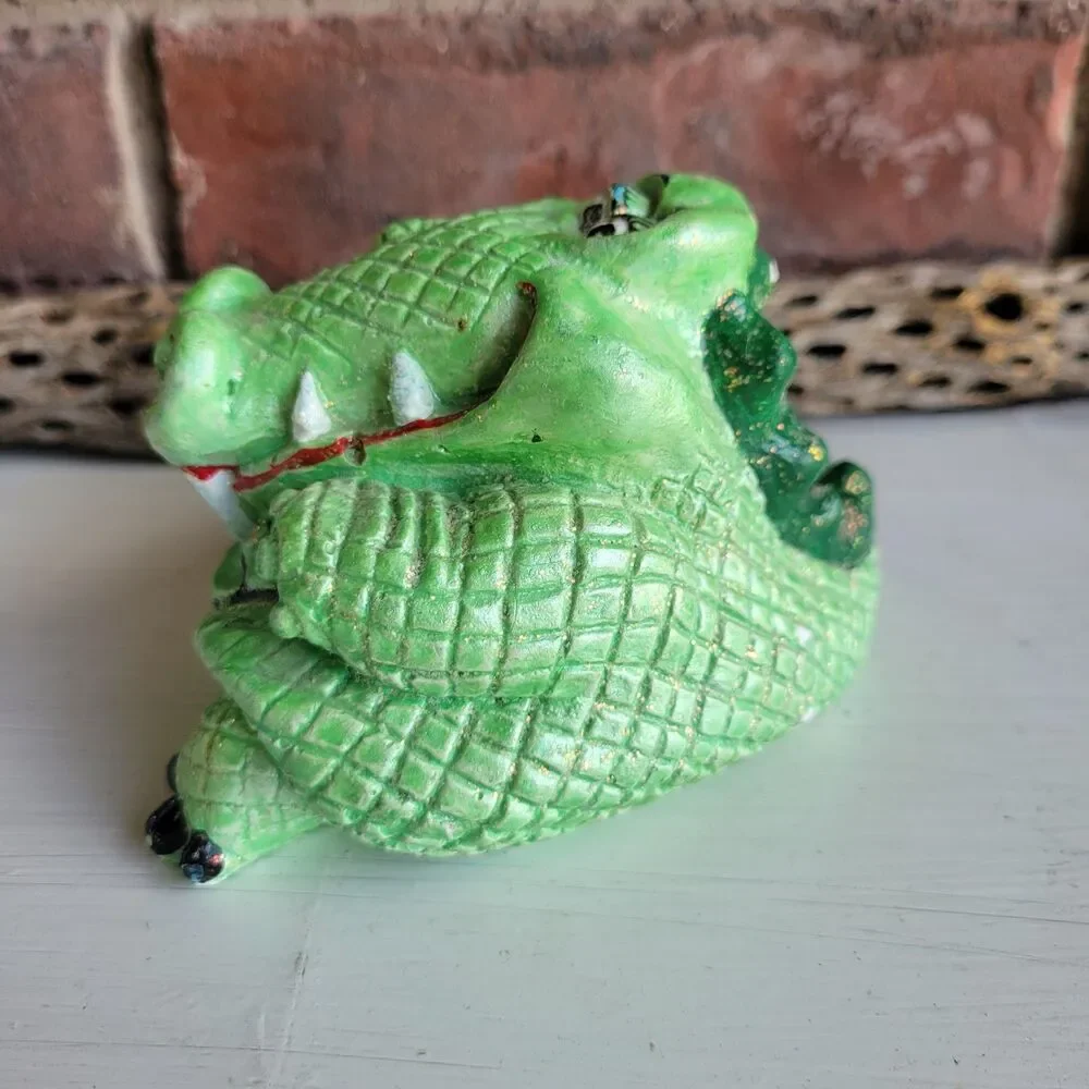 Unique Glitter Alligator Vintage Chalkware Figurine